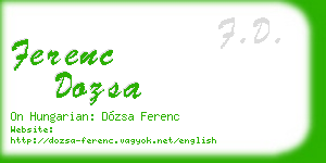 ferenc dozsa business card